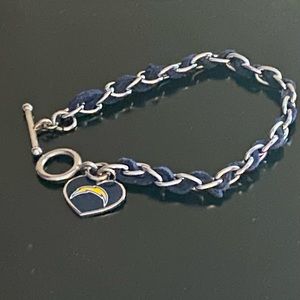 Los Angeles Chargers Chain Heart Bracelet